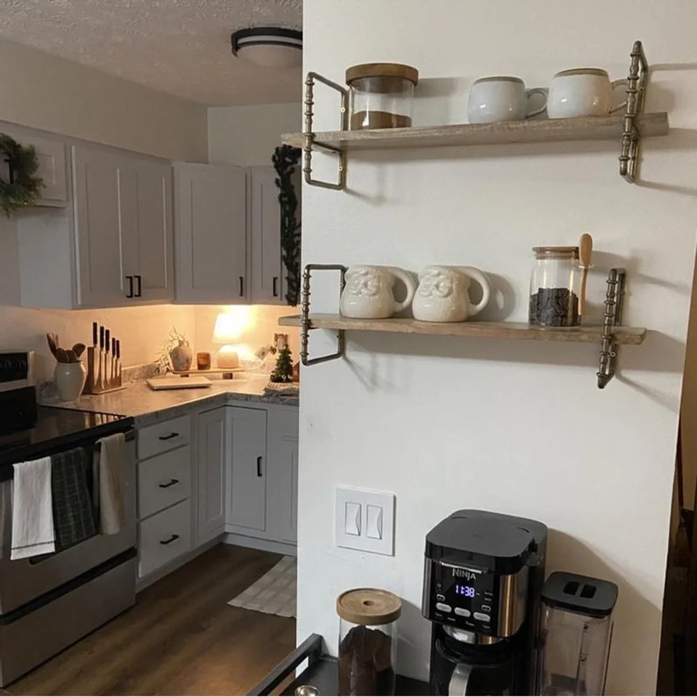 Twisted Brass and Wood Singular Wall Shelf, 24” Hearth & Hand Magnolia, SOLD OUT - Picture 4 of 6